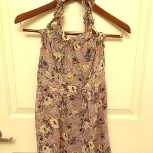 ROMY lavender dress with cute flowers and ruffles.